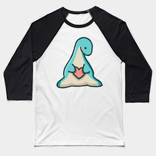 Cute long neck loves you, dino, dinosaur Baseball T-Shirt